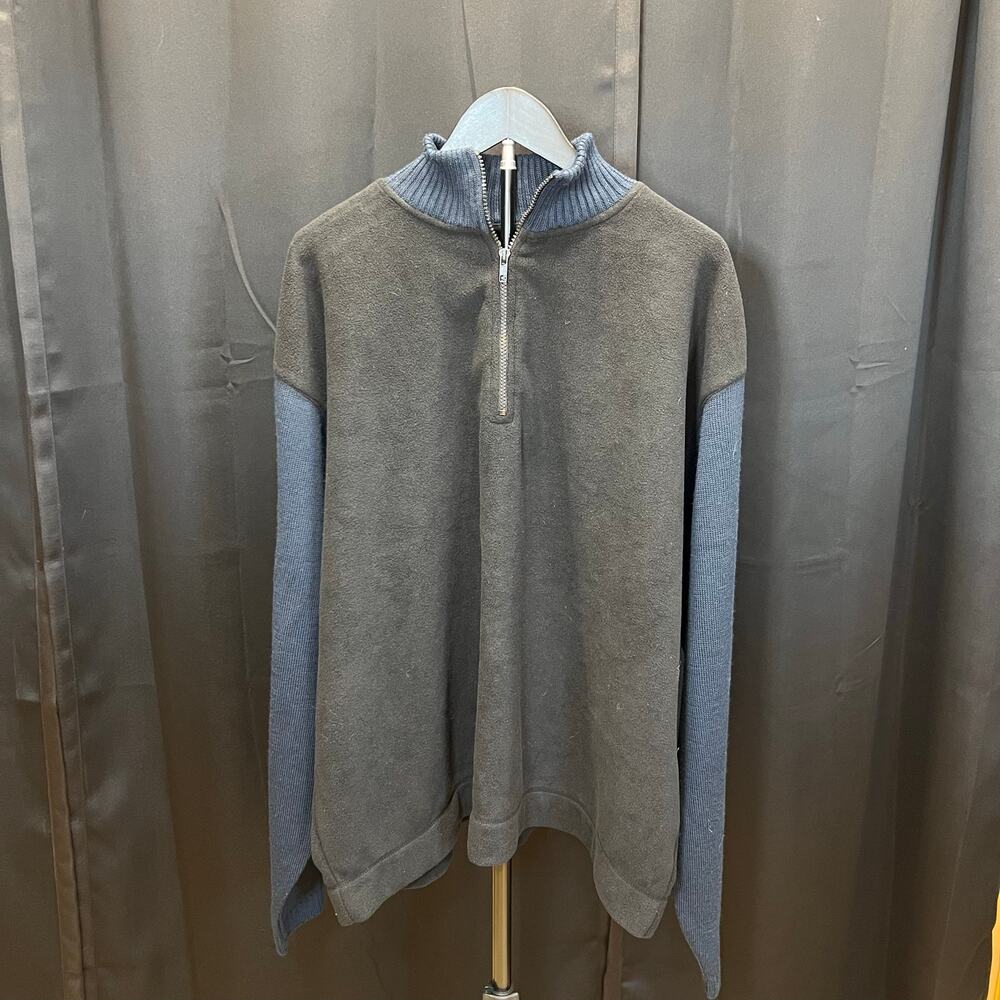 Route 66 Gray/Blue Fleece Quarter Zip NWT Sz XL